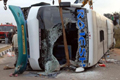 Five die as Volvo bus overturns near Bangalore